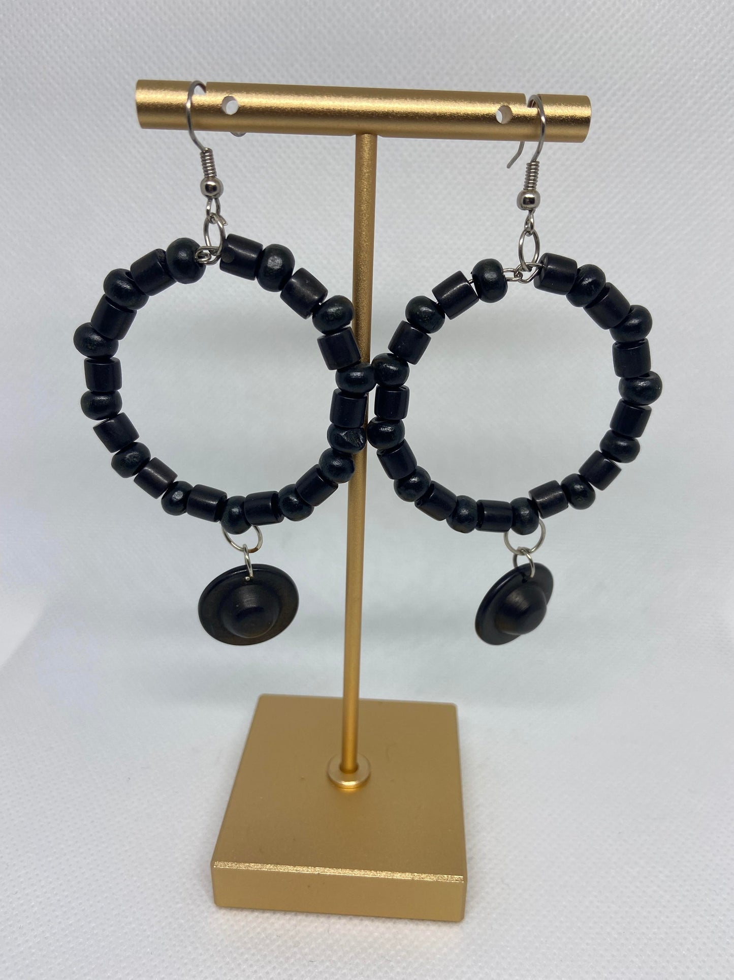 Cute Black Tagua Fun Earrings