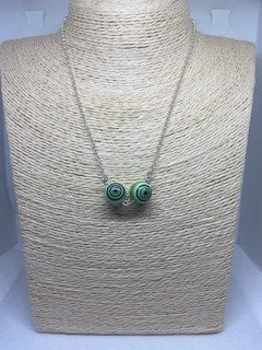 Set of fun green necklace and earrings